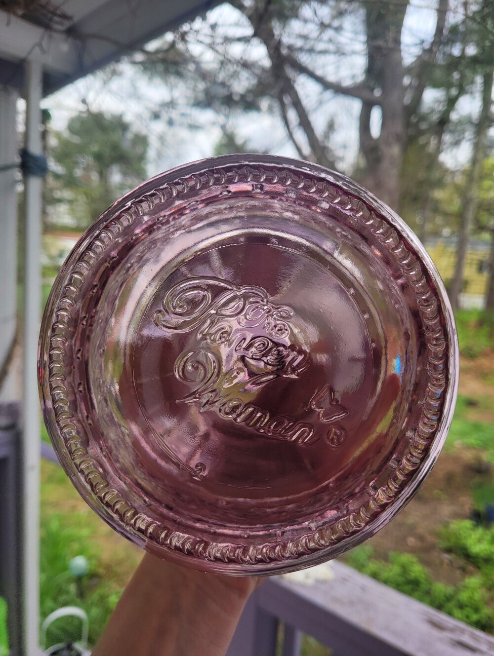 Pioneer Woman CASSIE Pink Embossed Glass Jar Canister 5.5" x 7.5" Farmhouse - Picture 3 of 3